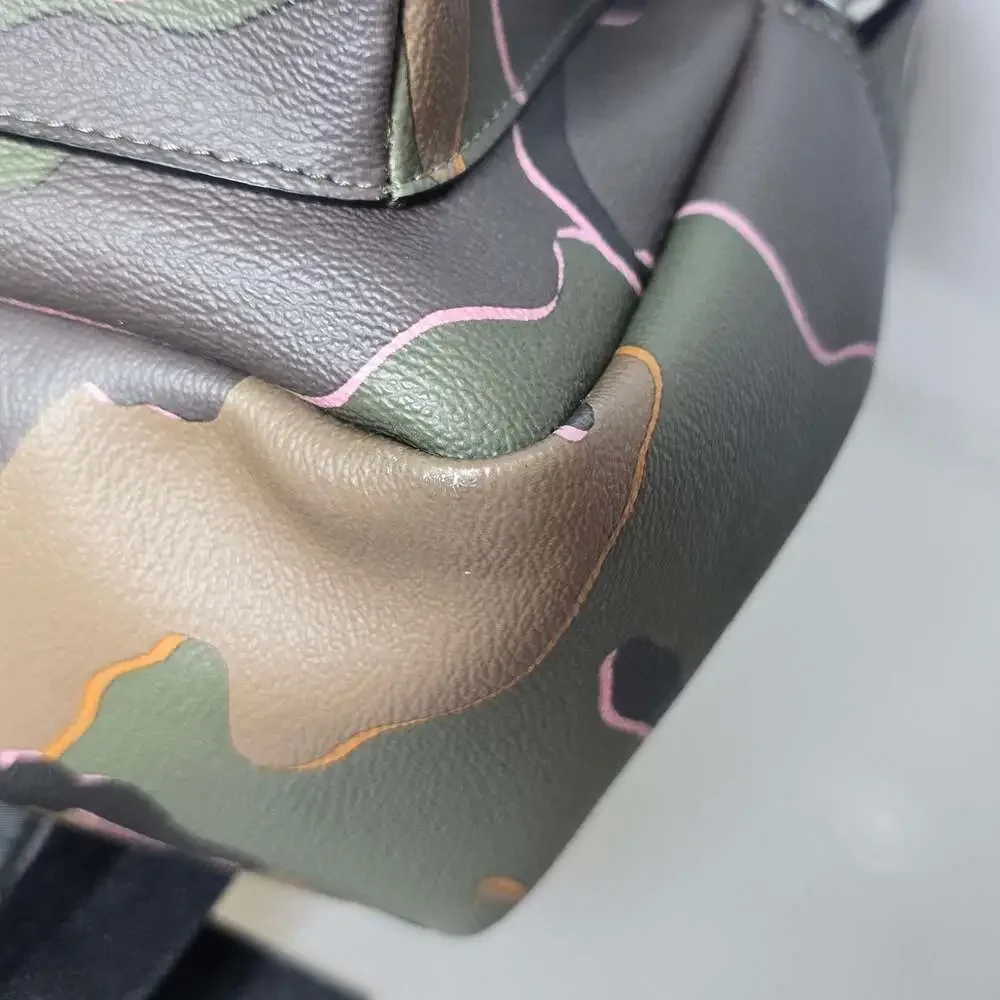 Coach Medium Charlie Backpack in Green and Brown Camouflage with Matching Wallet